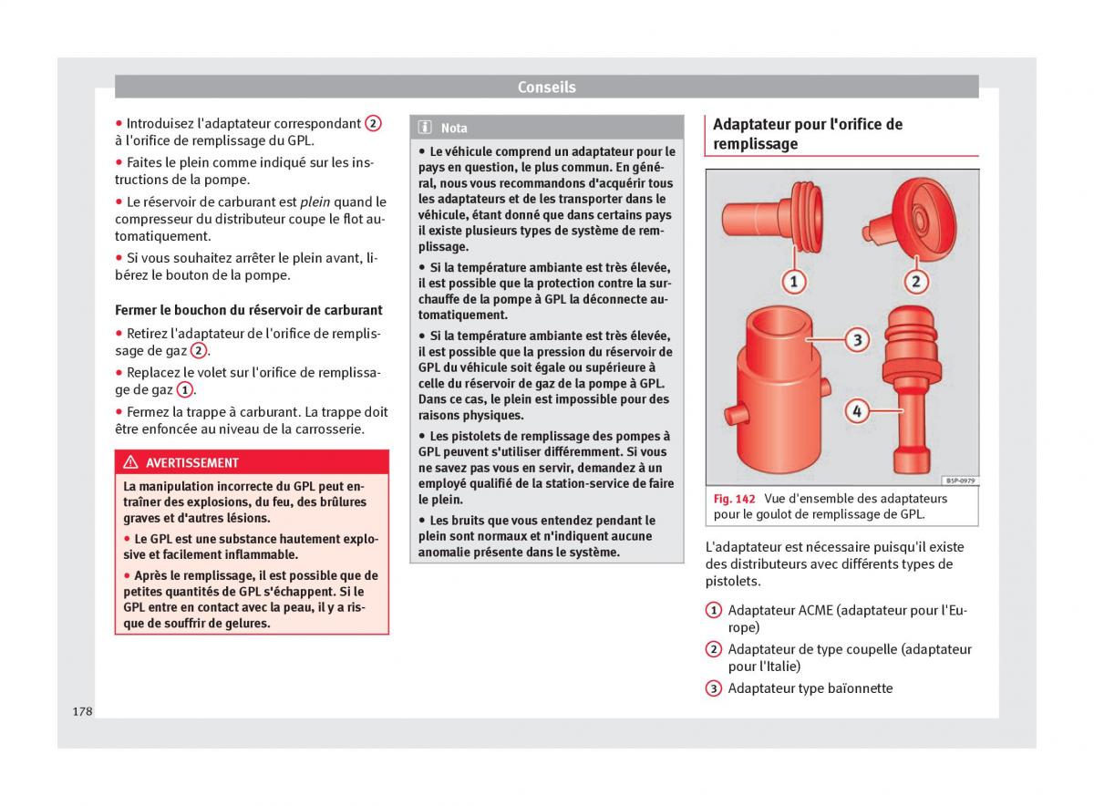 Seat Altea manuel du proprietaire / page 180