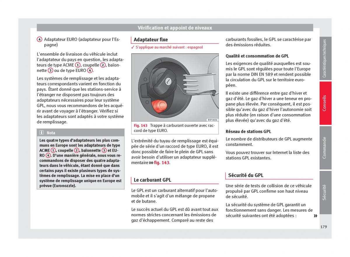 Seat Altea manuel du proprietaire / page 181