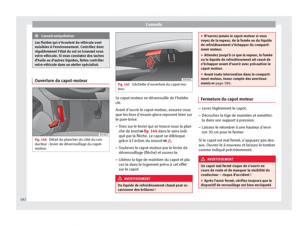 Seat Altea manuel du proprietaire / page 184