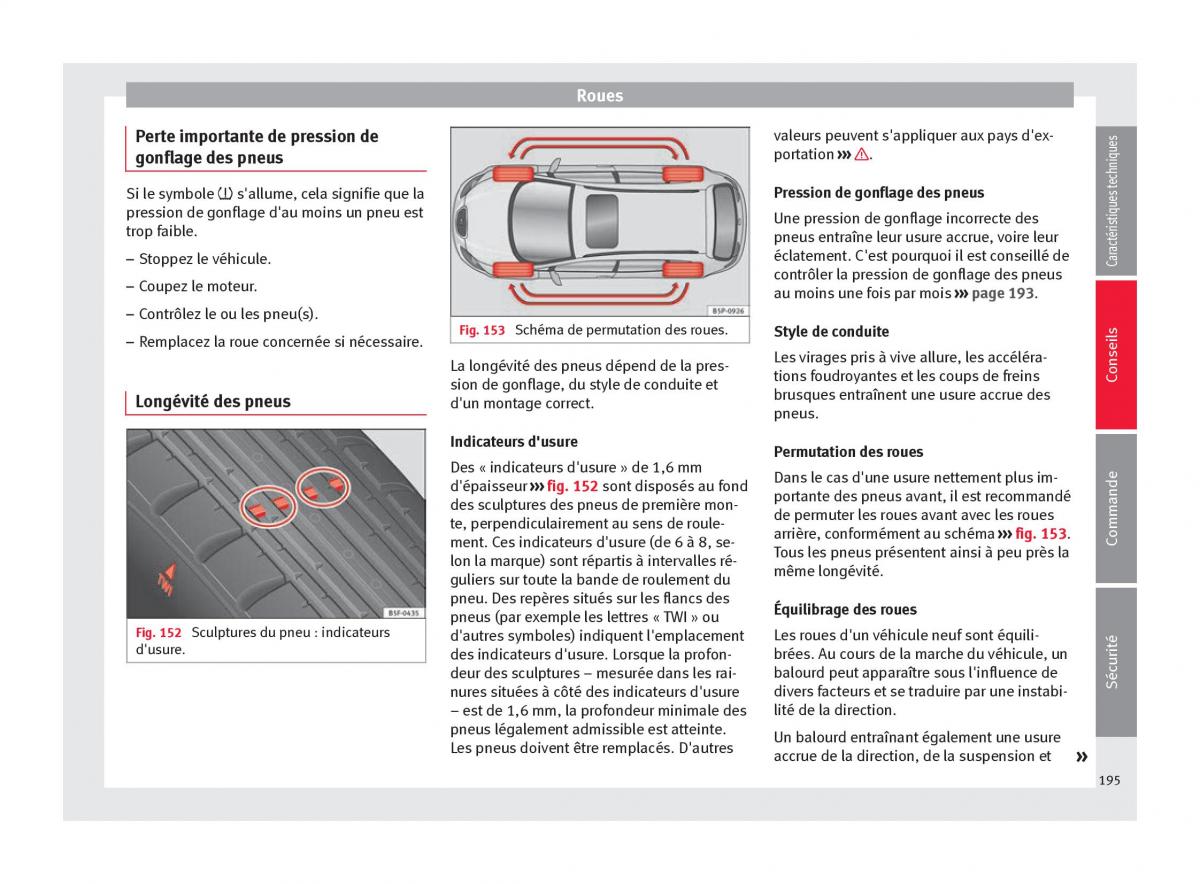 Seat Altea manuel du proprietaire / page 197