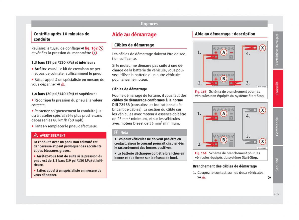 Seat Altea manuel du proprietaire / page 211