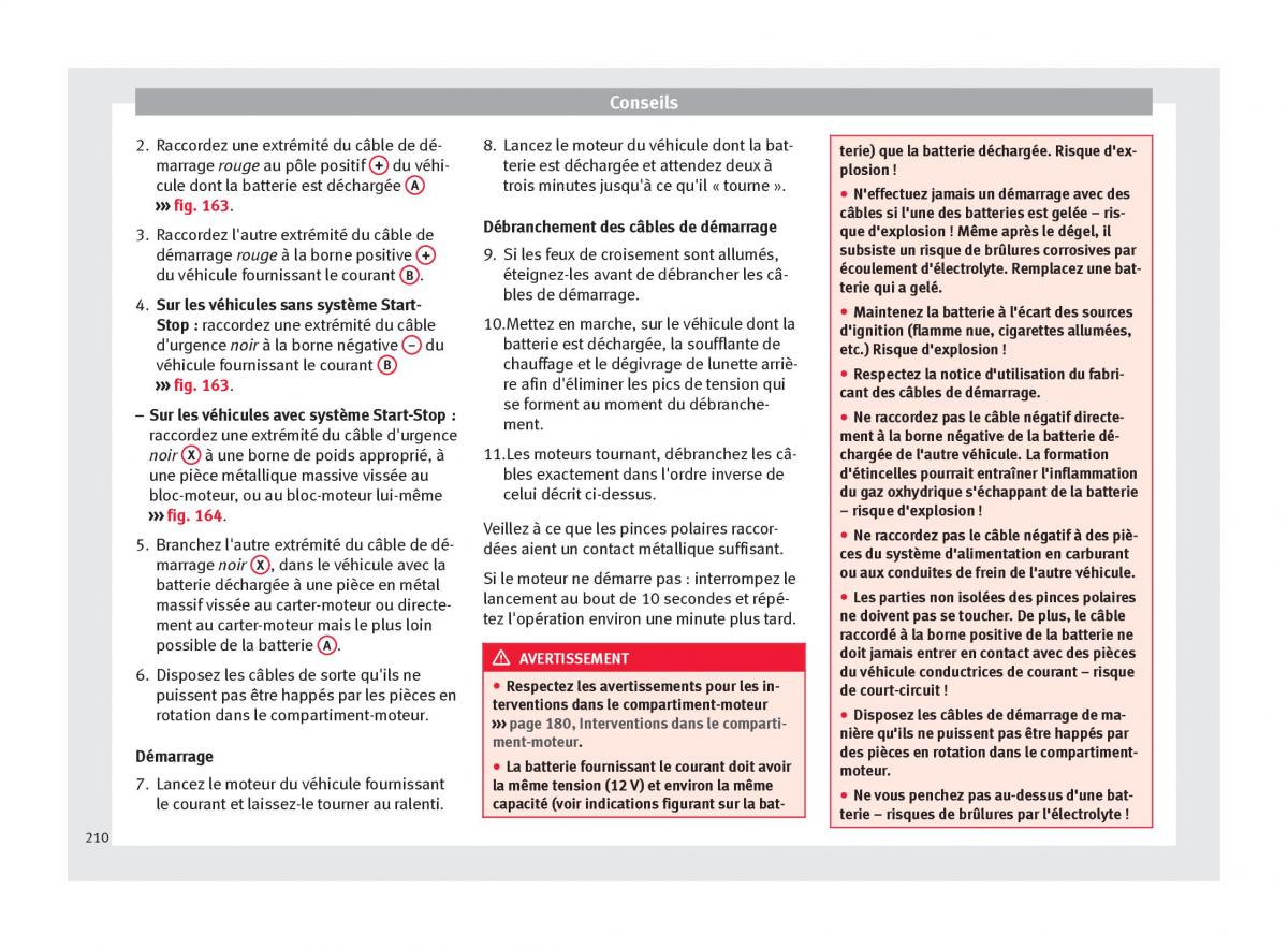 Seat Altea manuel du proprietaire / page 212