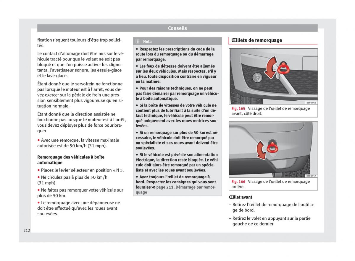 Seat Altea manuel du proprietaire / page 214