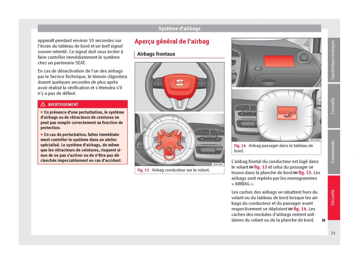 Seat Altea manuel du proprietaire / page 23