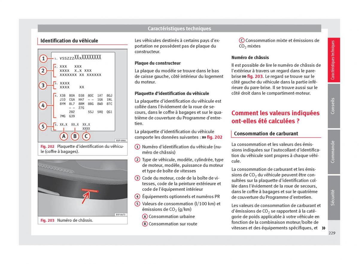 Seat Altea manuel du proprietaire / page 231