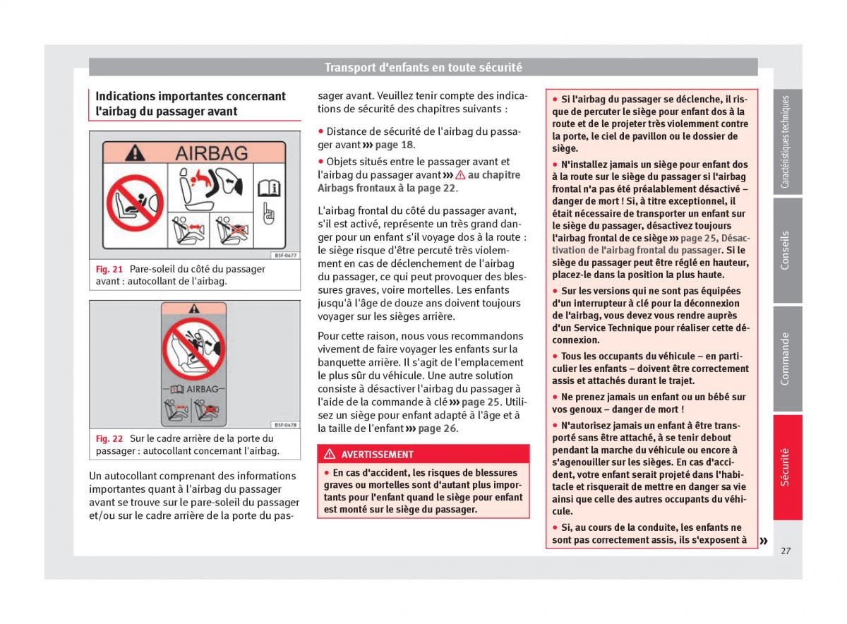 Seat Altea manuel du proprietaire / page 29