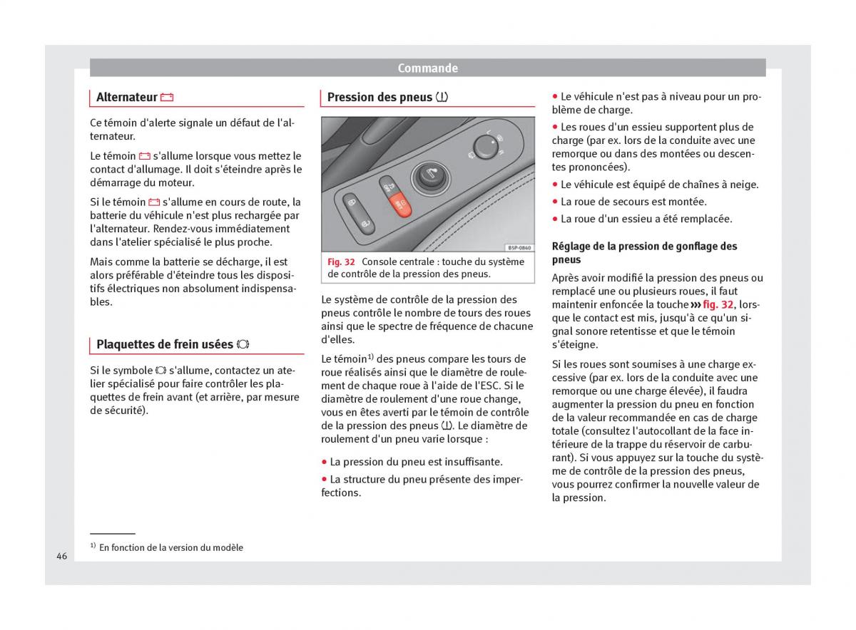 Seat Altea manuel du proprietaire / page 48