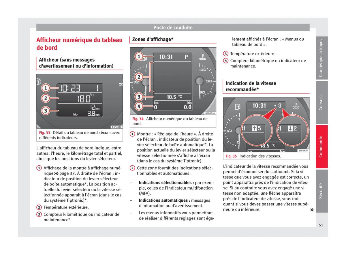 Seat Altea manuel du proprietaire / page 53