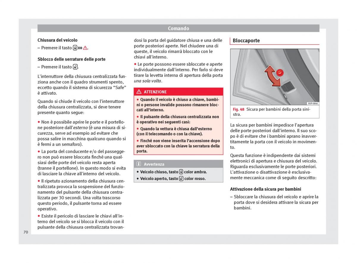 Seat Altea manuale del proprietario / page 72