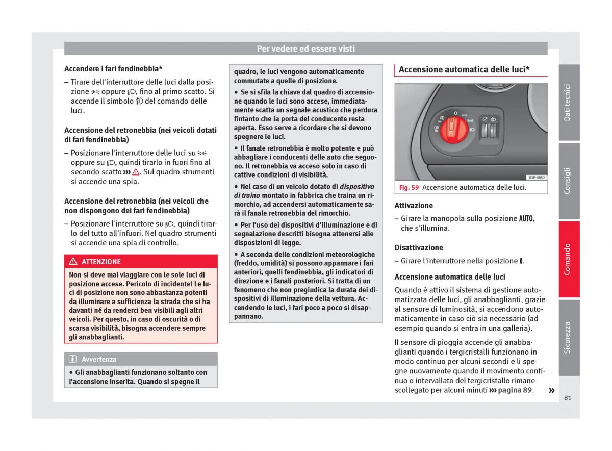 Seat Altea manuale del proprietario / page 83