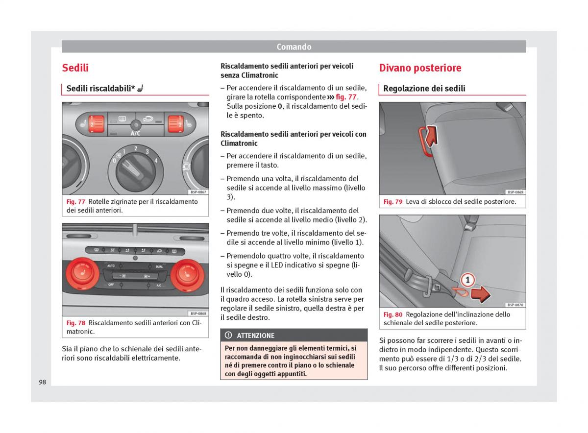 Seat Altea manuale del proprietario / page 100