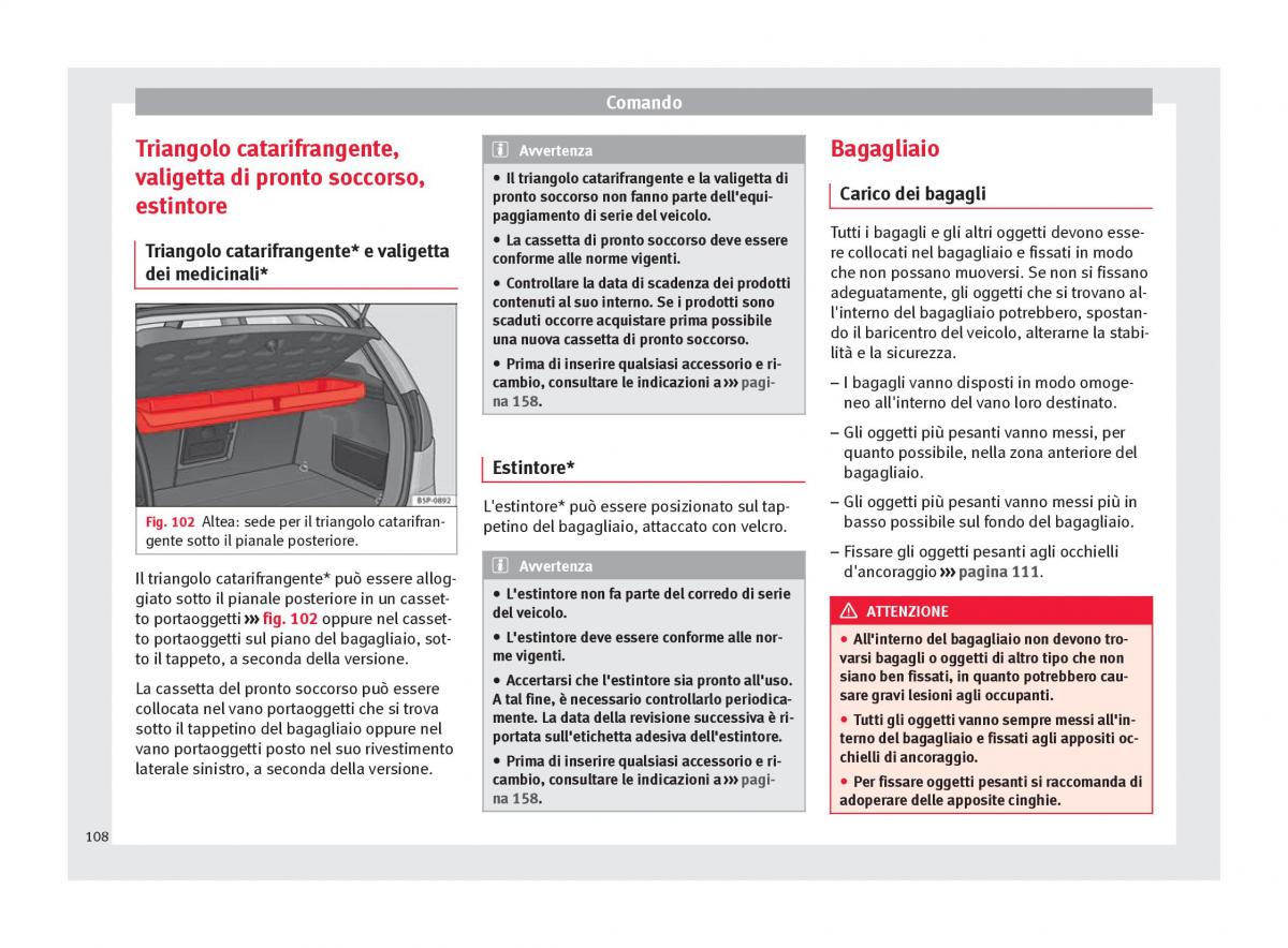 Seat Altea manuale del proprietario / page 110