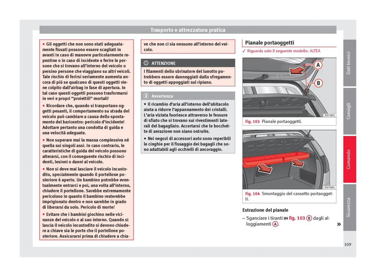 Seat Altea manuale del proprietario / page 111