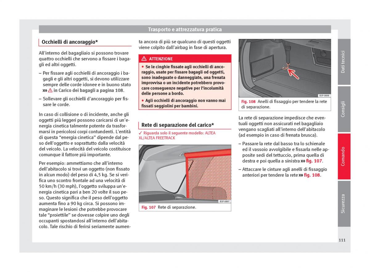 Seat Altea manuale del proprietario / page 113