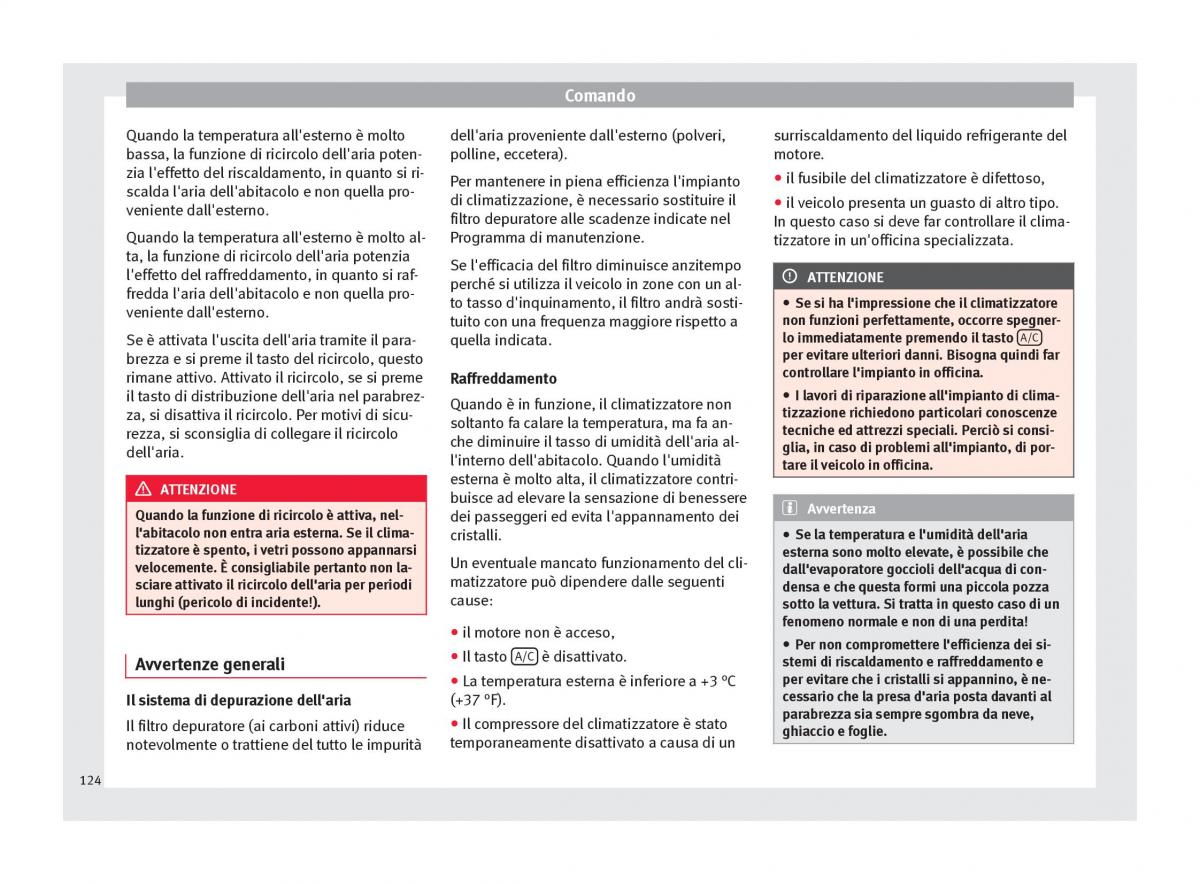 Seat Altea manuale del proprietario / page 126