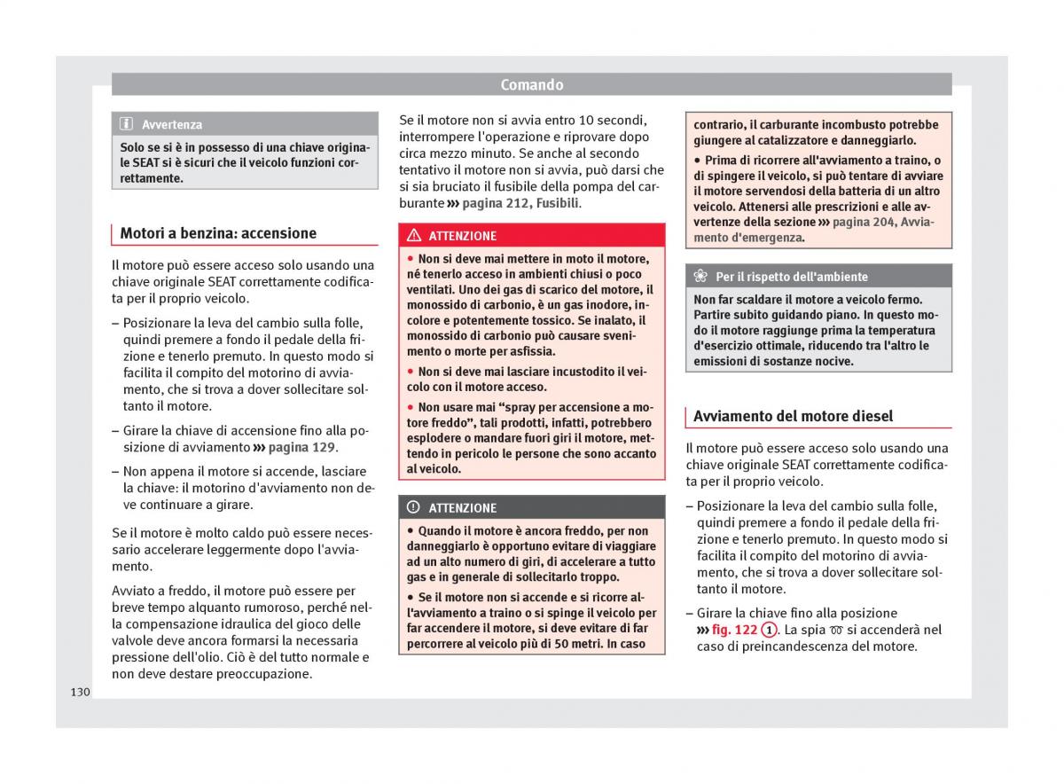 Seat Altea manuale del proprietario / page 132