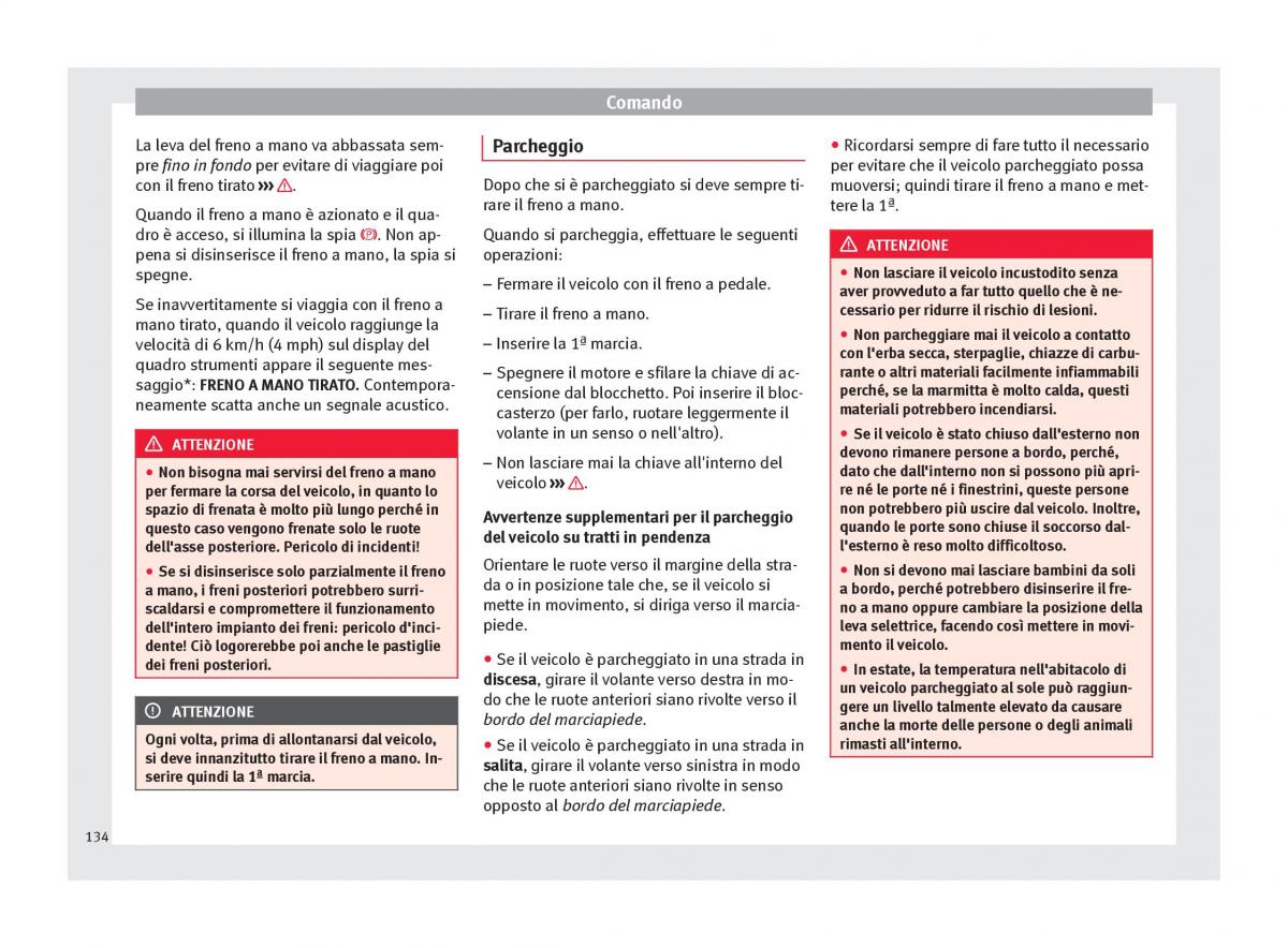 Seat Altea manuale del proprietario / page 136