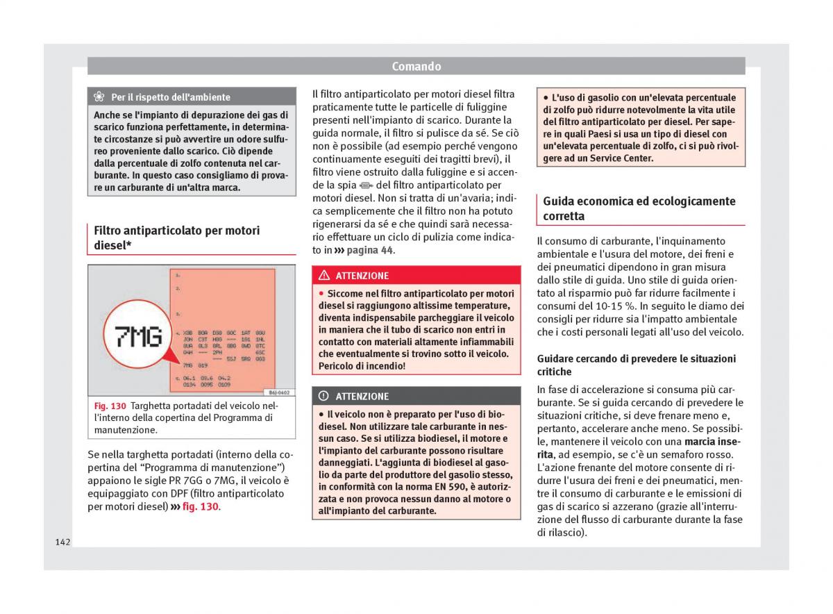 Seat Altea manuale del proprietario / page 144