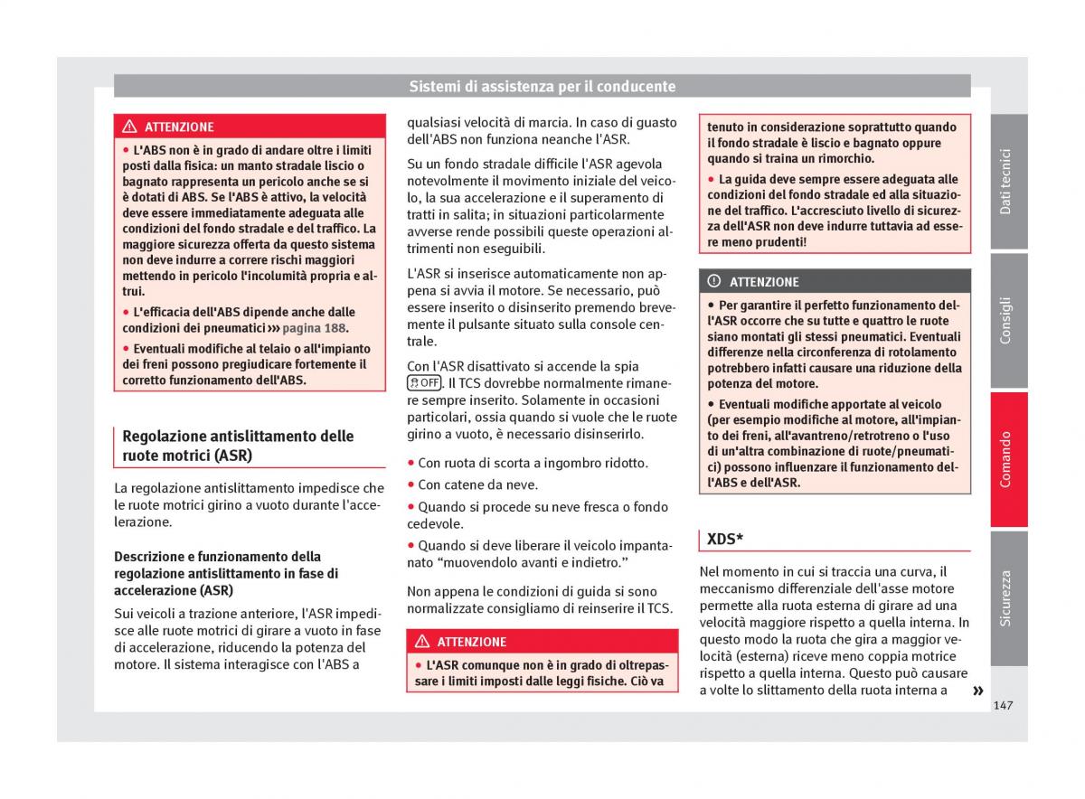 Seat Altea manuale del proprietario / page 149