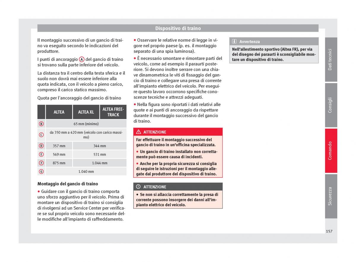 Seat Altea manuale del proprietario / page 159