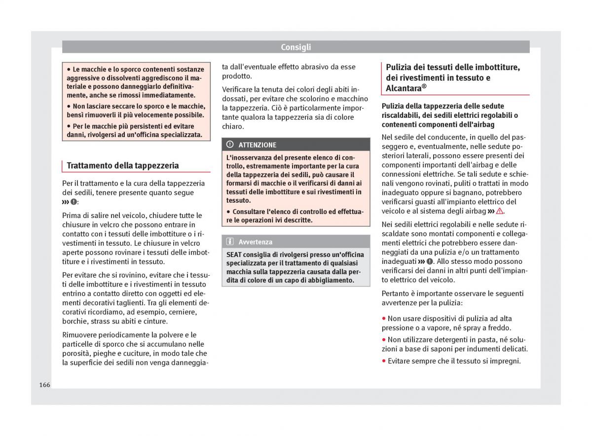 Seat Altea manuale del proprietario / page 168