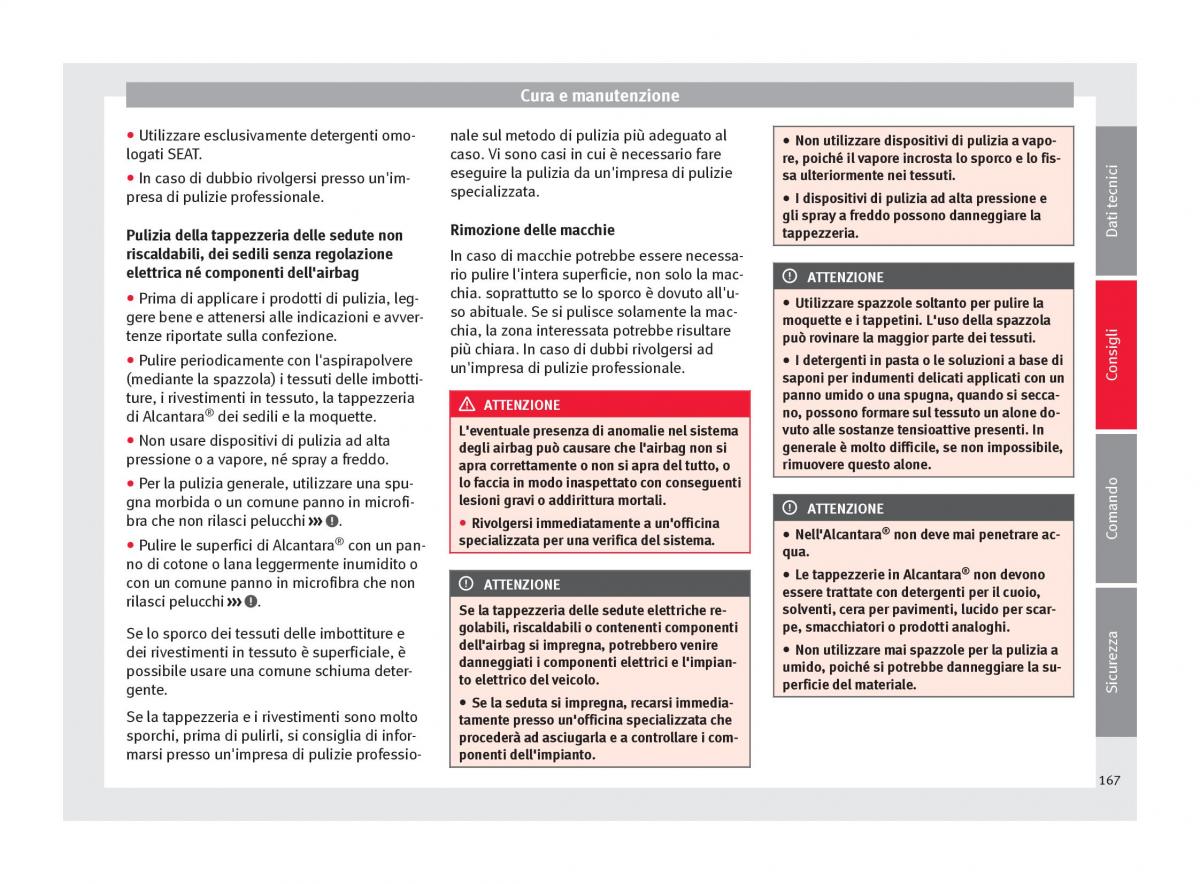 Seat Altea manuale del proprietario / page 169