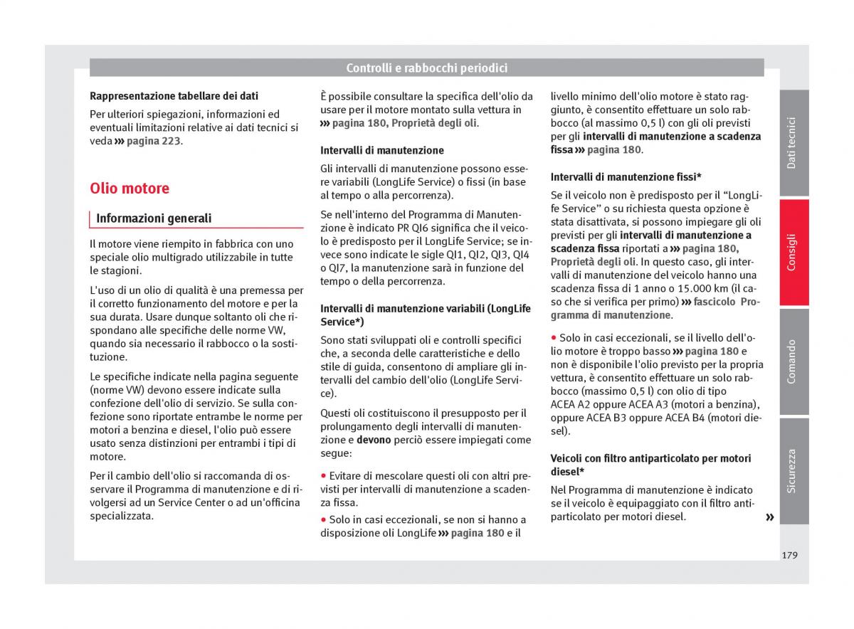 Seat Altea manuale del proprietario / page 181