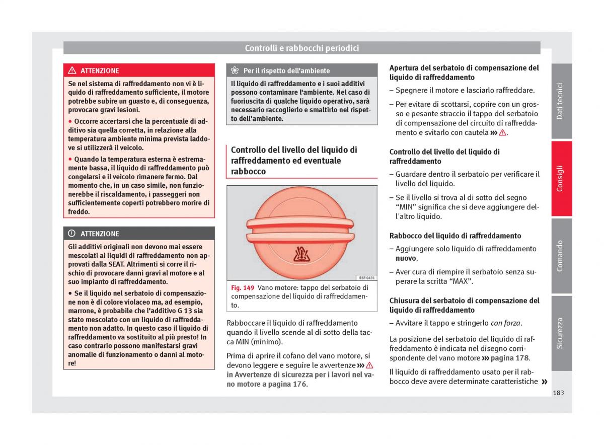 Seat Altea manuale del proprietario / page 185