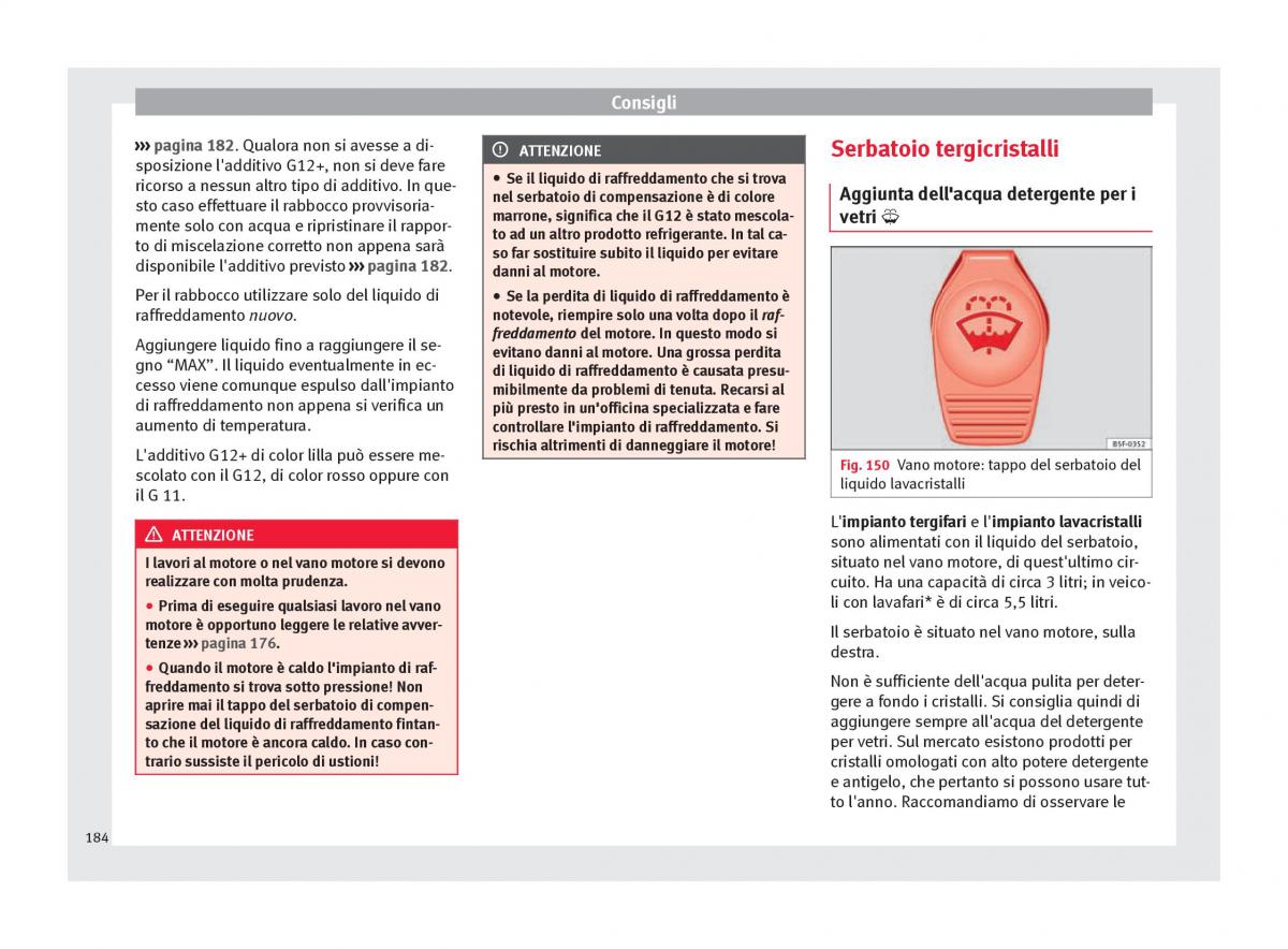 Seat Altea manuale del proprietario / page 186