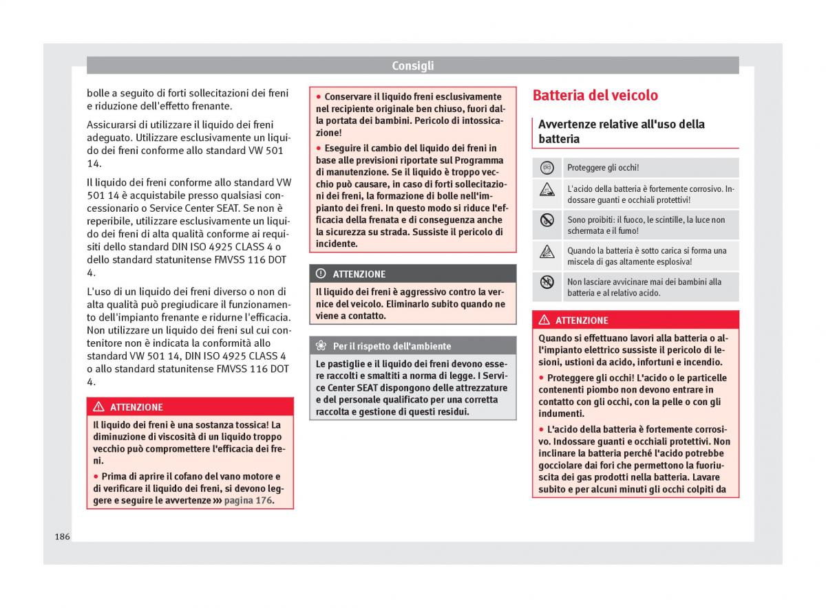 Seat Altea manuale del proprietario / page 188