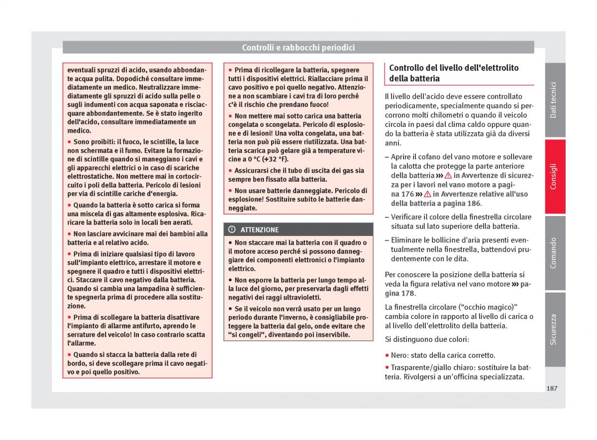 Seat Altea manuale del proprietario / page 189