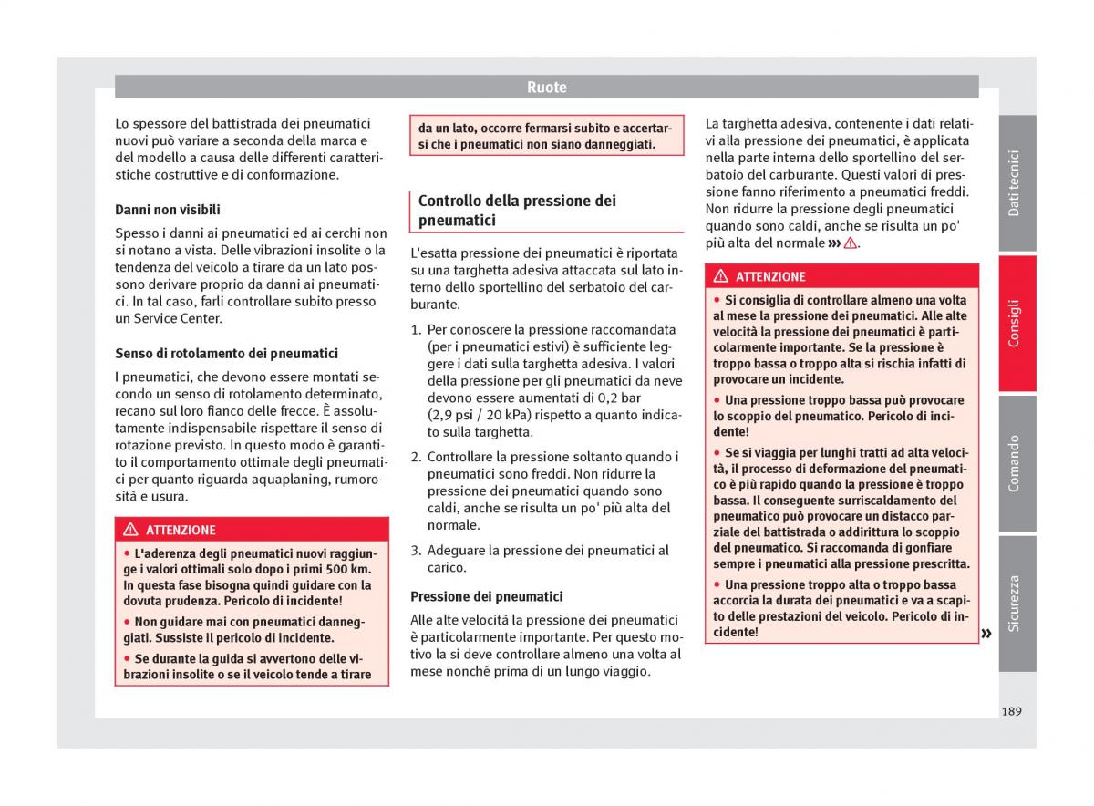 Seat Altea manuale del proprietario / page 191