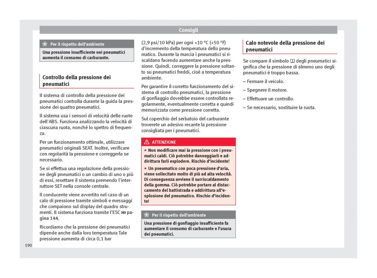 Seat Altea manuale del proprietario / page 192