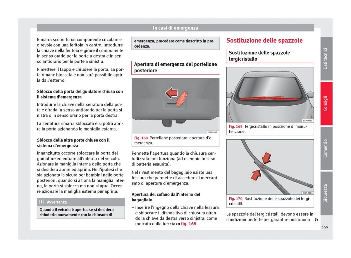 Seat Altea manuale del proprietario / page 211