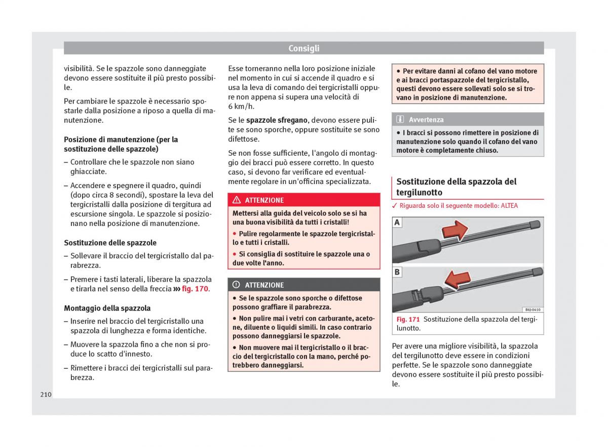 Seat Altea manuale del proprietario / page 212