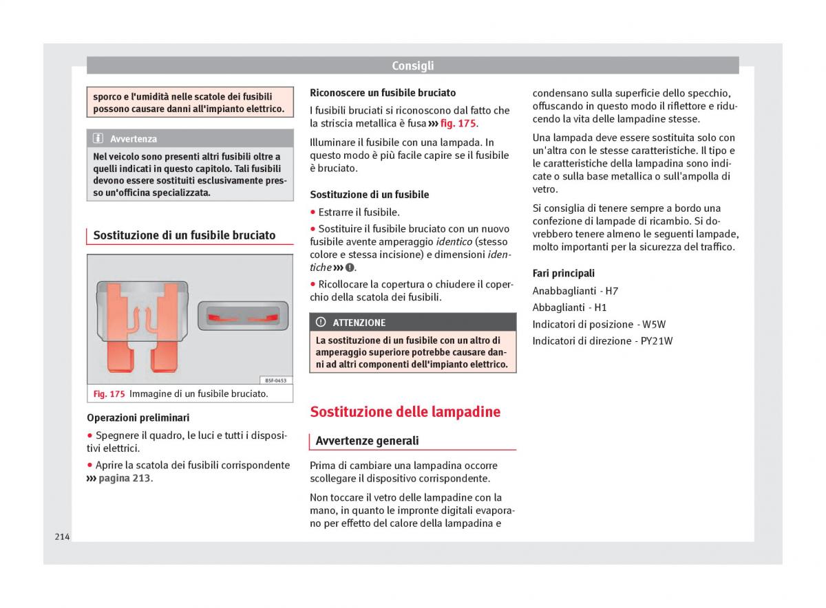 Seat Altea manuale del proprietario / page 216