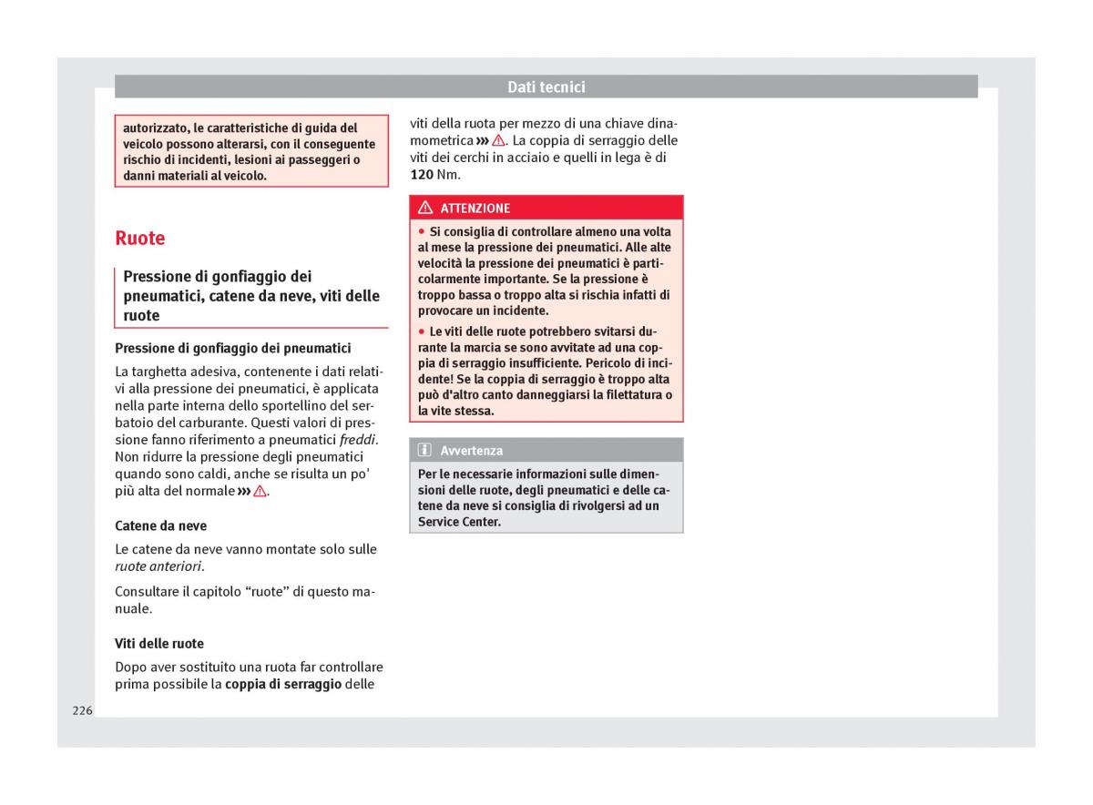 Seat Altea manuale del proprietario / page 228