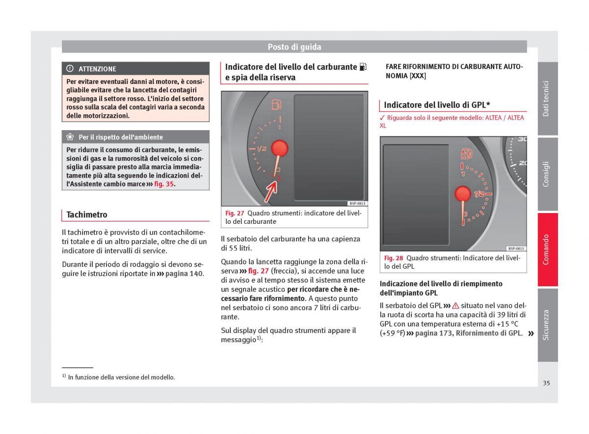 Seat Altea manuale del proprietario / page 37