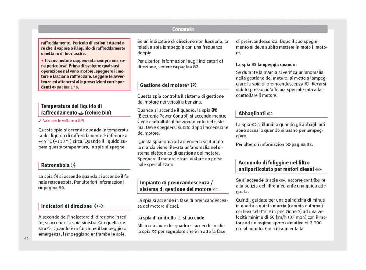 Seat Altea manuale del proprietario / page 46