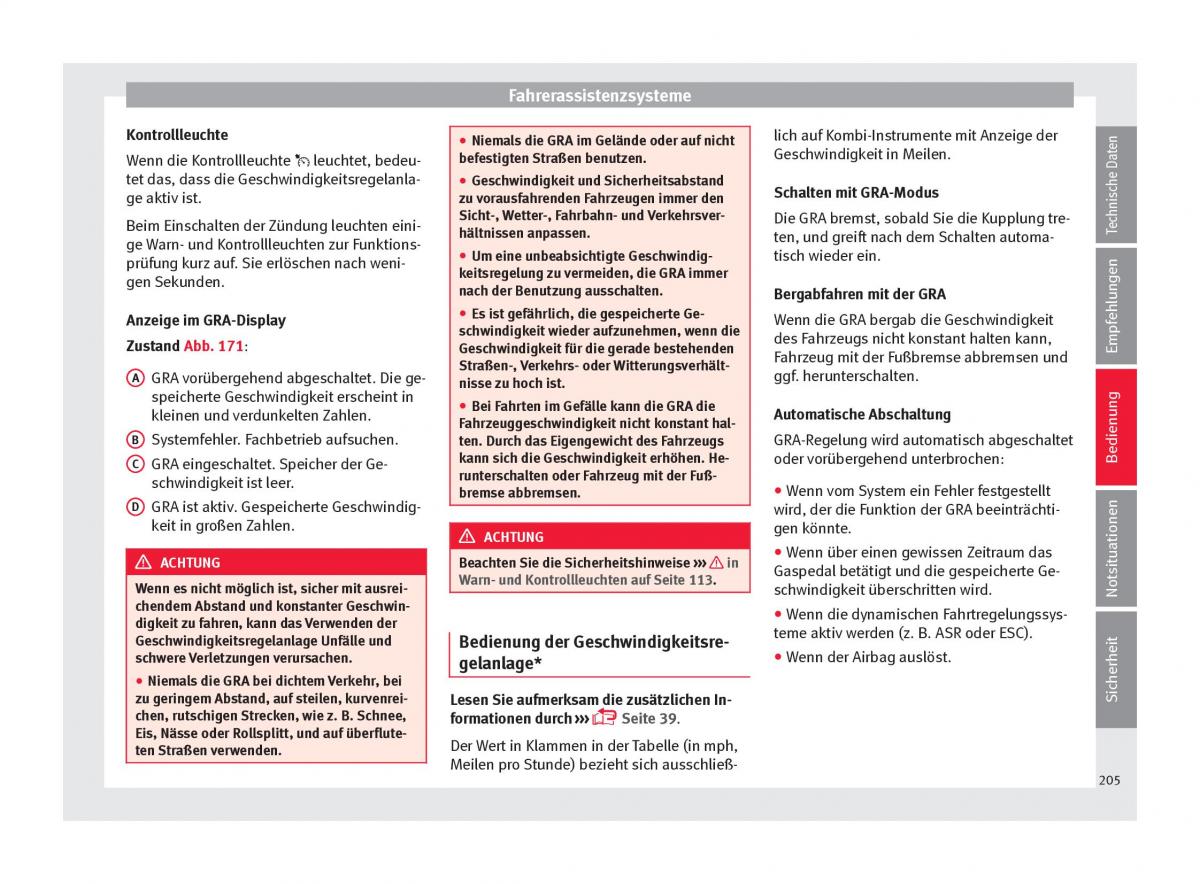 Seat Ateca Handbuch / page 207