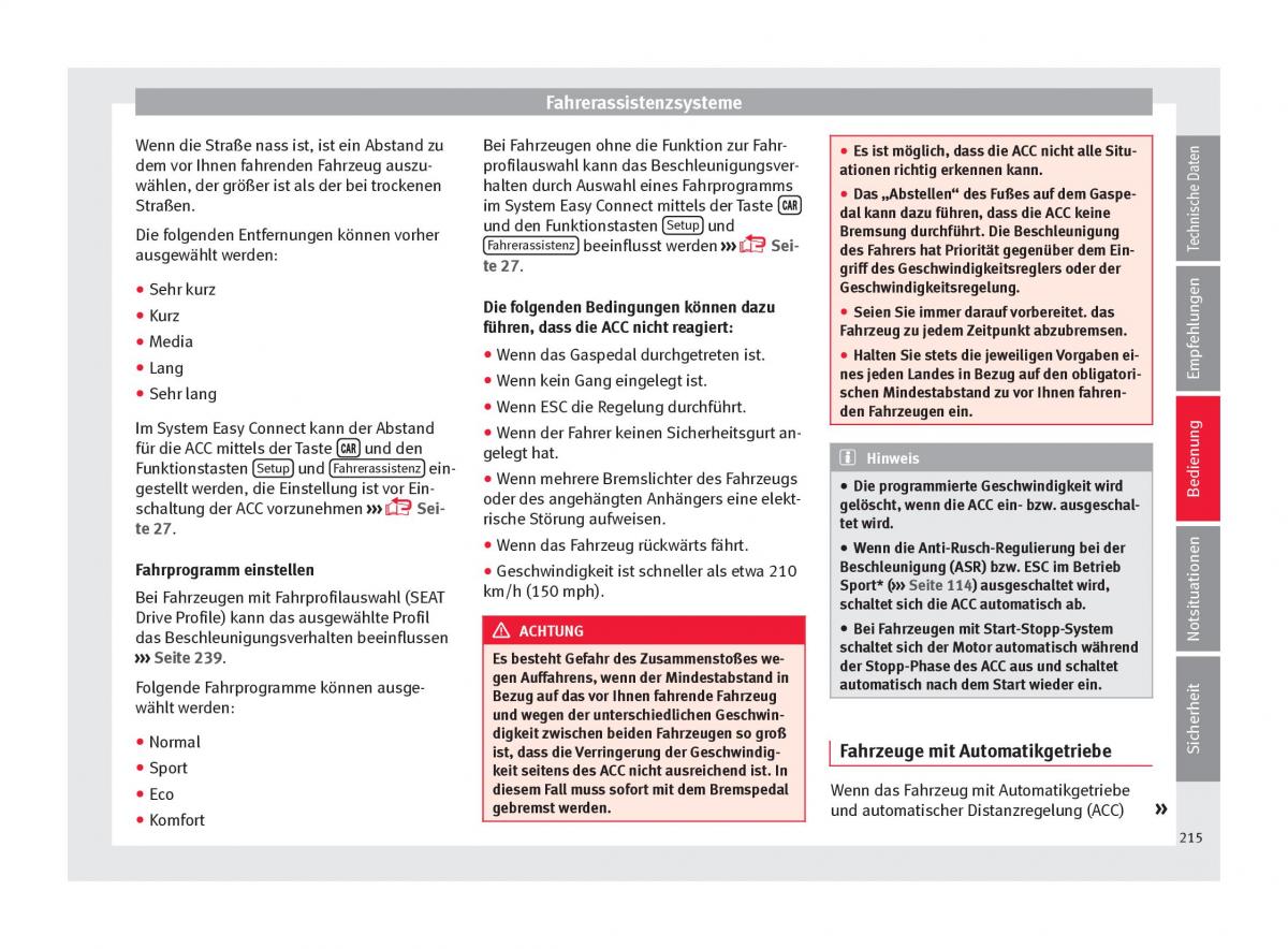 Seat Ateca Handbuch / page 217