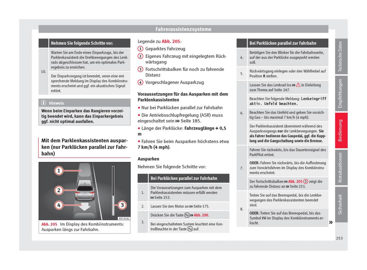 Seat Ateca Handbuch / page 255