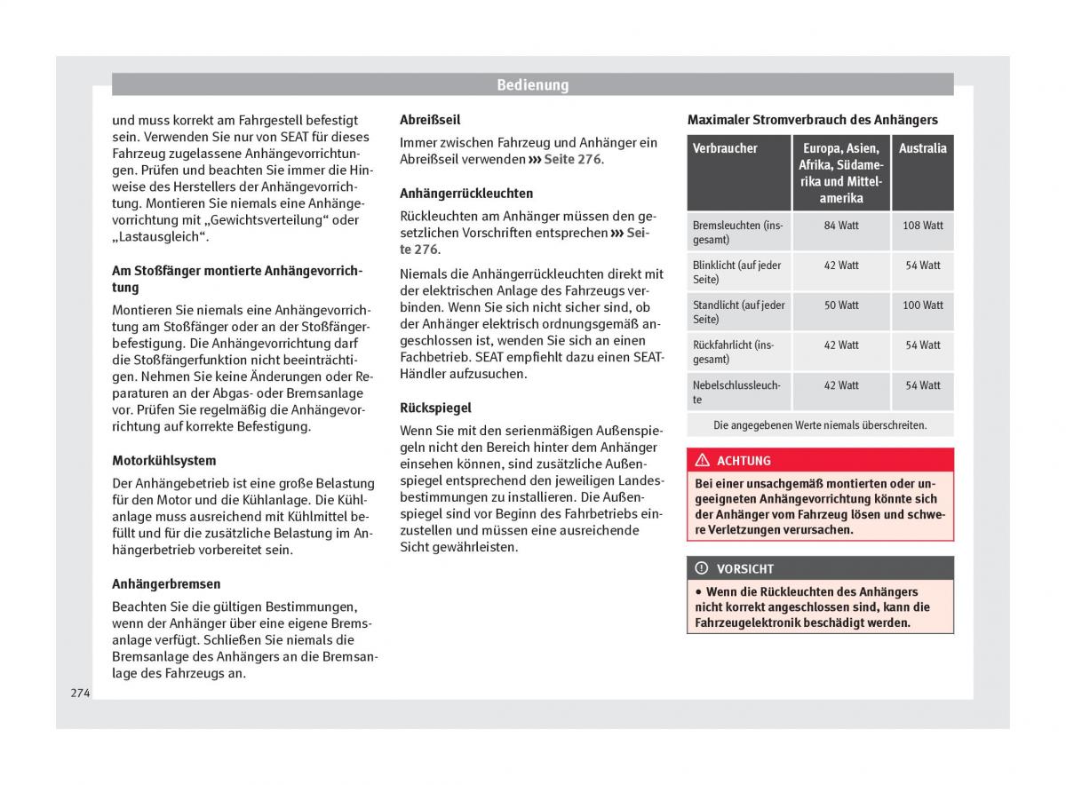 Seat Ateca Handbuch / page 276