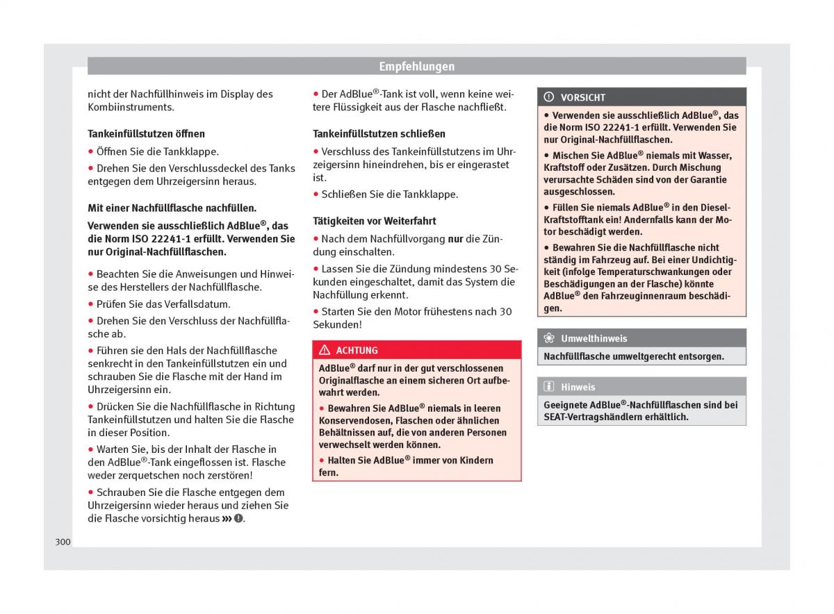 Seat Ateca Handbuch / page 302