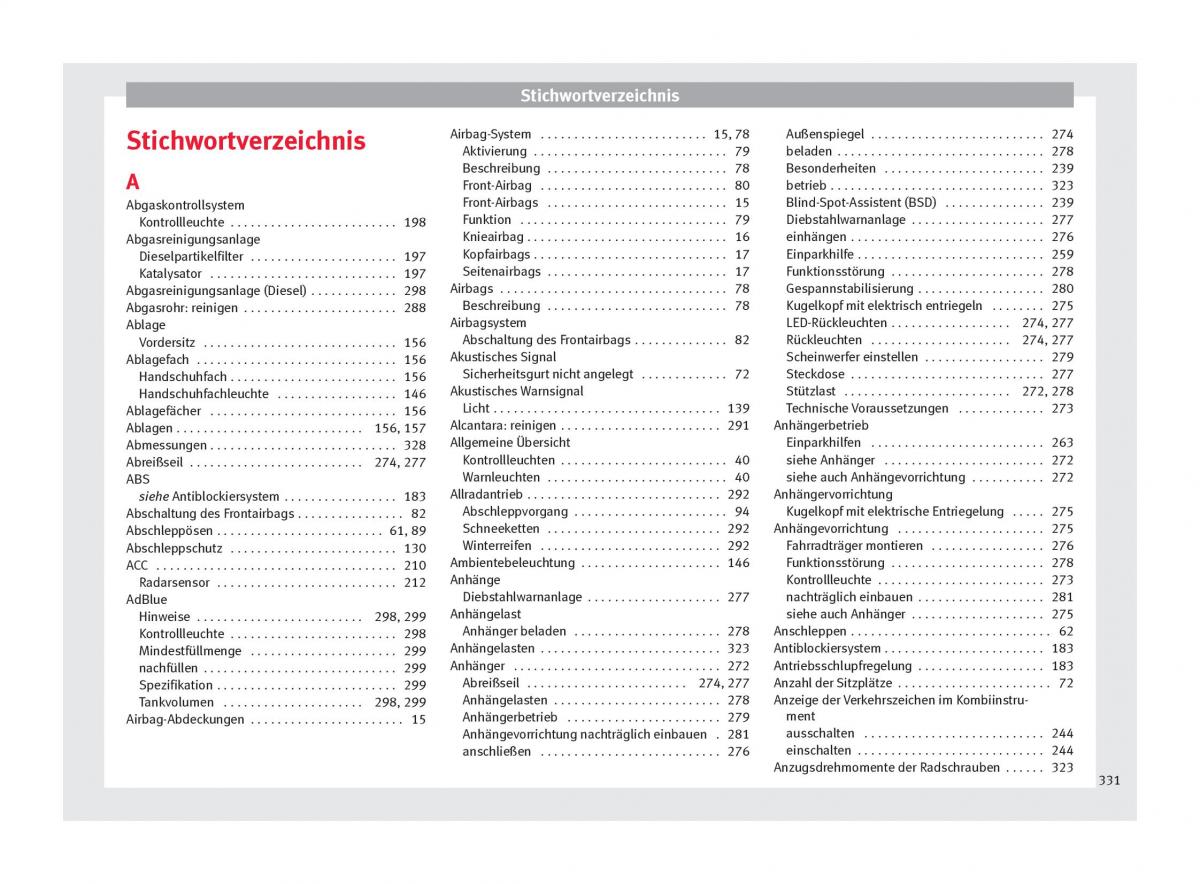 Seat Ateca Handbuch / page 333