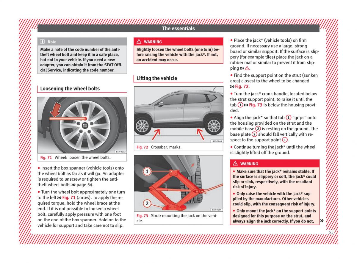 Seat Ateca owners manual / page 57