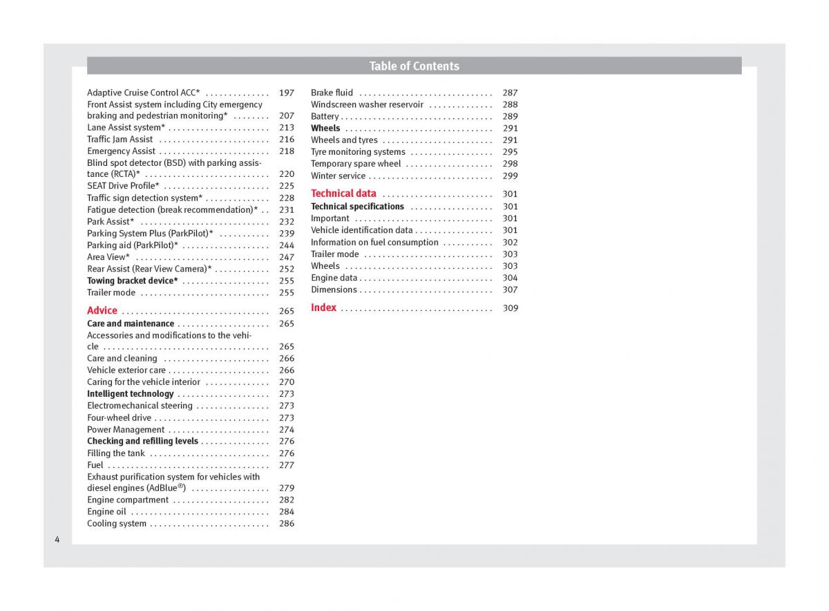 Seat Ateca owners manual / page 6