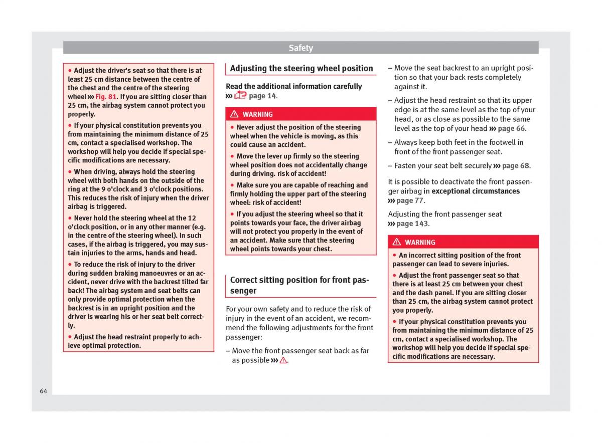 Seat Ateca owners manual / page 66