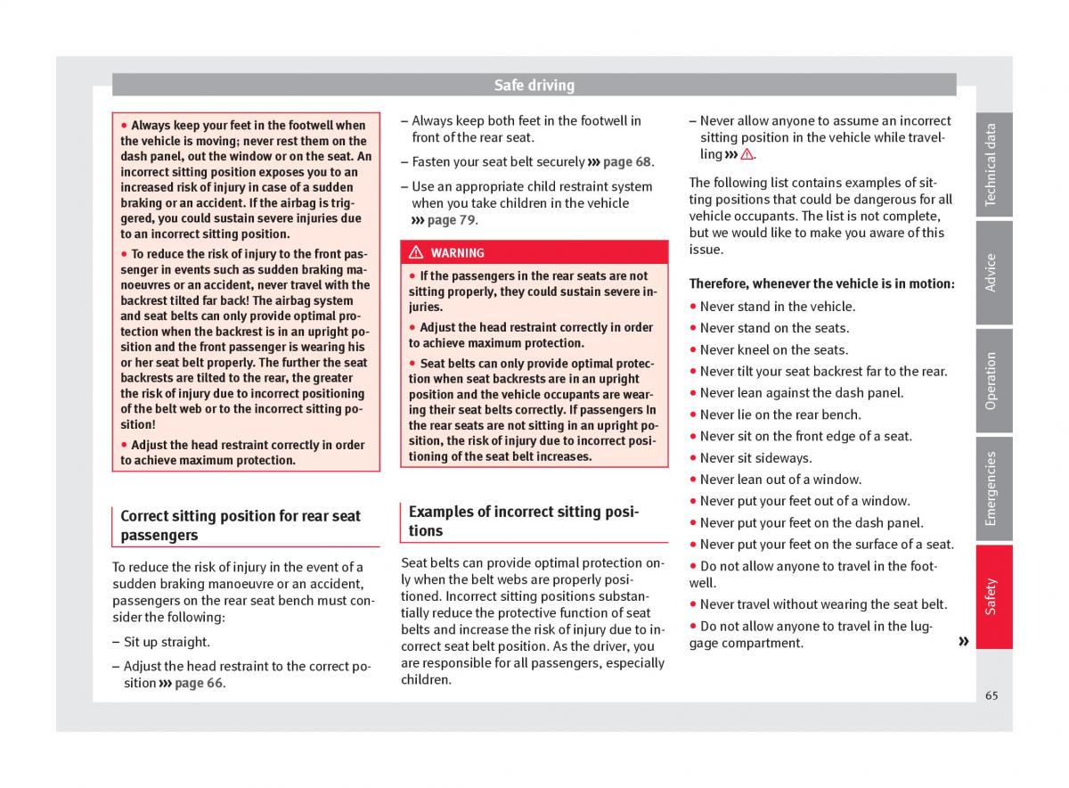 Seat Ateca owners manual / page 67