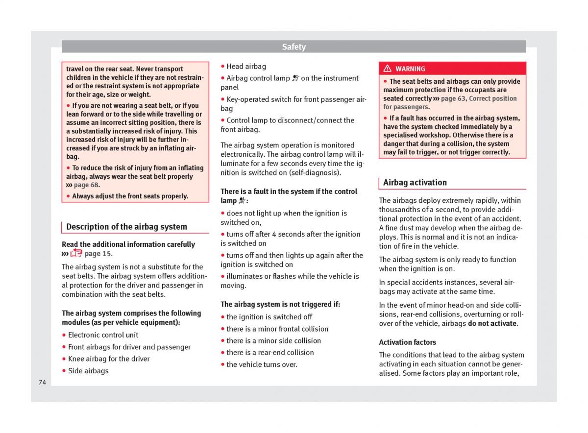 Seat Ateca owners manual / page 76